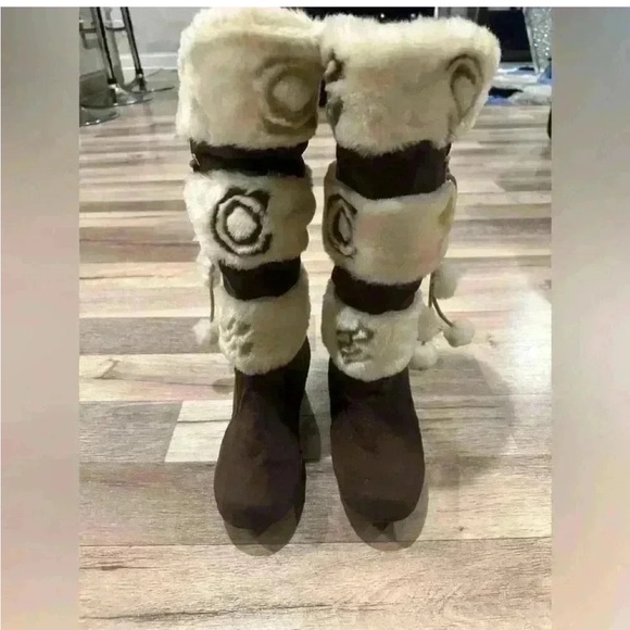 Rocawear Wedge Heel Faux Furlined Knee Boot - Picture 1 of 6